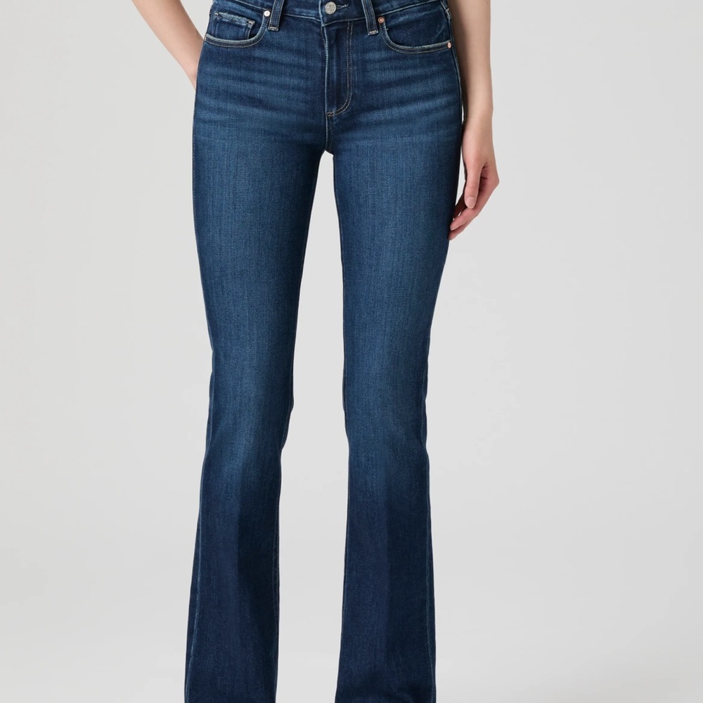 PAIGE Blue Flare Wide Leg Jeans